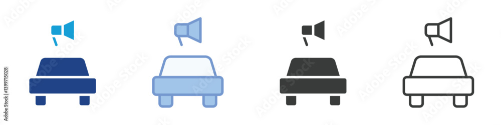 Poster car icons collection – multiple vector styles icons
