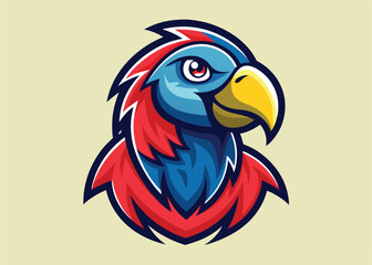 Vector a colorful parrot, Tropical parrots collection. Vector isolated elements on the white background.