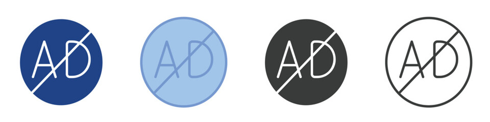 Ad Block Icons Collection – Multiple Vector Styles Icons