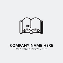 Book illustration black and white for logo company vector image
