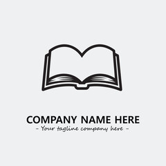 Book illustration black and white for logo company vector image
