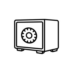 safe deposit box icon, simple flat style, illustration, logo sign symbol pictogram template, for ui or ux isolated on white for mobile app, editable