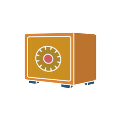 Fototapeta premium safe deposit box icon, simple flat style, illustration, logo sign symbol pictogram template, for ui or ux isolated on white for mobile app, editable