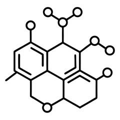 Fototapeta premium Chemical Compound Outline Coloring Book Page Line Art