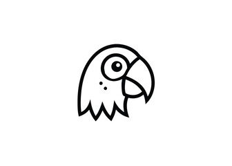 Vector a colorful parrot green design. indian parrot minimalist logo, Icon, element vector illustration