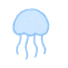 Crayon drawing of jellyfish 