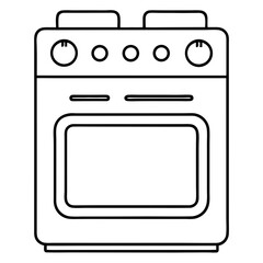Electric Stove Outline Coloring Book Page Line Art