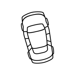 car icon from above, simple flat style, illustration, logo sign symbol pictogram template, for ui or ux isolated on white for mobile app, editable