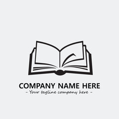 Book illustration black and white for logo company vector image
