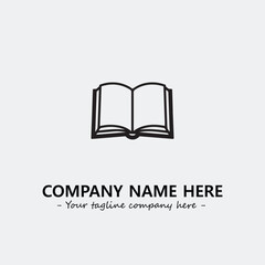 Book illustration black and white for logo company vector image

