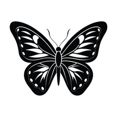 butterfly face wings visible vector art silhouette
