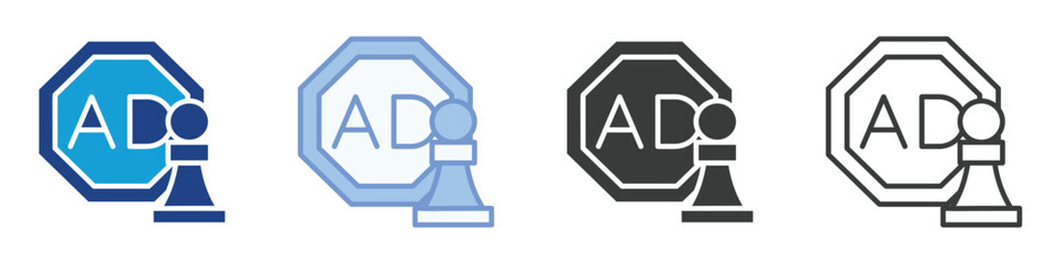 Ads Strategy Icons Collection – Multiple Vector Styles Icons