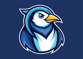 Vector Logo Illustration Penguin Gradient Colorful Style. Vector clip art simple gradients. minimalist logo, Icon, element vector illustration