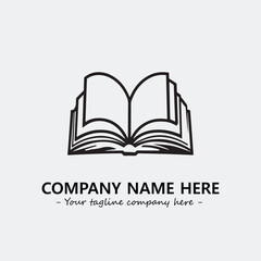 Book illustration black and white for logo company vector image
