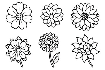 set of flowers