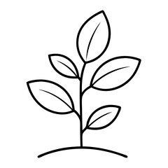 Planting Hope: Seeding Plant Outline Coloring Page

