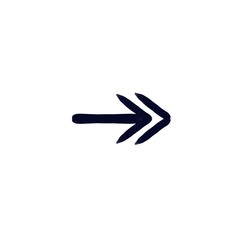 Hand drawn arrow pointing right symbolizing direction and progress