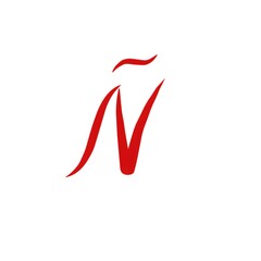Red n artistic letter representing spanish language and culture