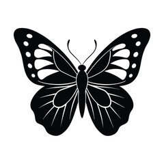 butterfly face wings visible vector art silhouette