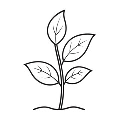 Planting Hope: Seeding Plant Outline Coloring Page

