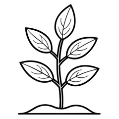 Planting Hope: Seeding Plant Outline Coloring Page


