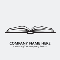 Book illustration black and white for logo company vector image
