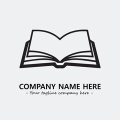 Book illustration black and white for logo company vector image
