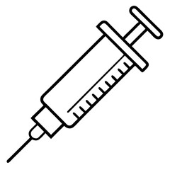 Fototapeta premium Care & Cure: Syringe Outline Coloring Page