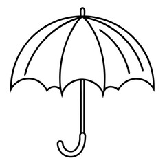Rainy Day Shield: Umbrella Outline Coloring Page