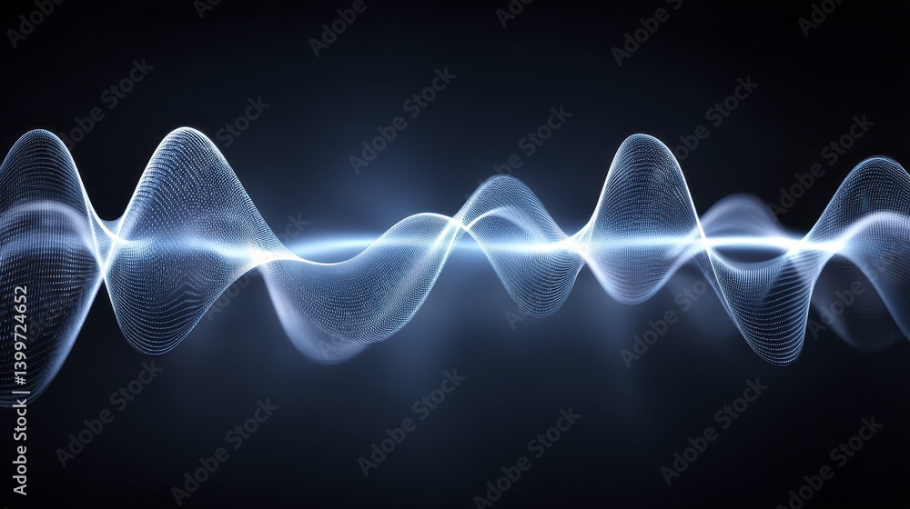 Wall mural visual representation of sound waves expa-4 - digital waveform shadow waves