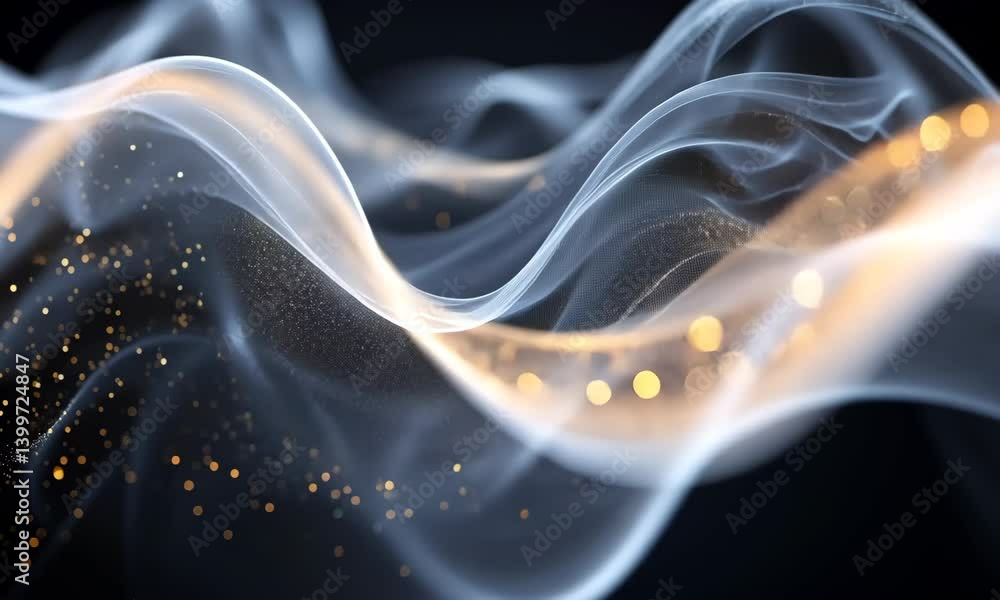 Aufkleber elegant abstract smoke with golden particles creating ethereal and mesmerizing visuals