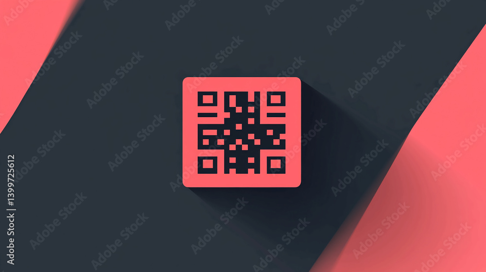 Poster qr code scan marketing technology digital information matrix data mobile payment business concept de