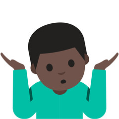 Person Shrugging Emoji (Dark Skin Tone, Male)
