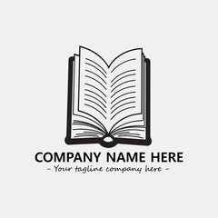 Book illustration black and white for logo company vector image

