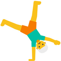 Person Doing Cartwheel Emoji (Light Skin Tone, Short Hair)
