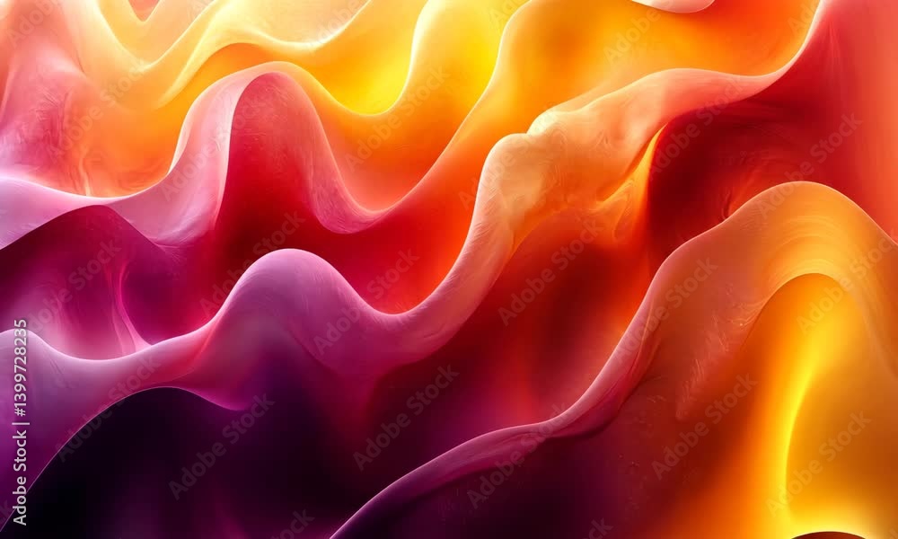 Aufkleber gradient wave background with flowing colors, warm hues and dynamic movement concept