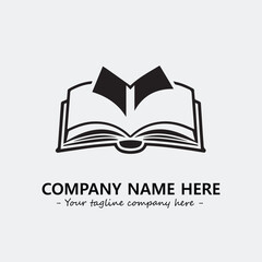 Book illustration black and white for logo company vector image
