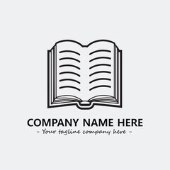 Book illustration black and white for logo company vector image
