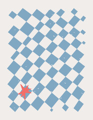 Vintage Color Checkered Abstract Poster Design