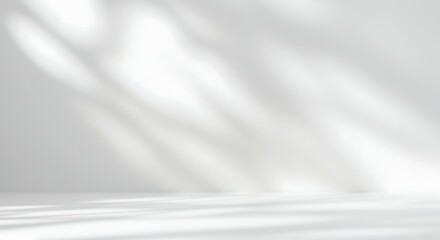 Abstract Light and Shadow Pattern on White Surface for Product Mockups