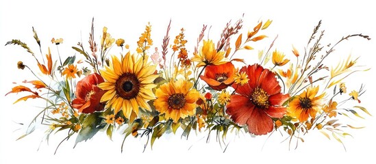 Watercolor Autumn Floral Arrangement (3)
