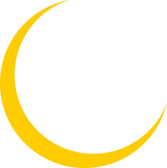 Moon and Crescent Icon in flat Vector Design for apps or website isolated on transparent background