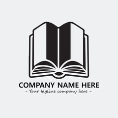 Book illustration black and white for logo company vector image

