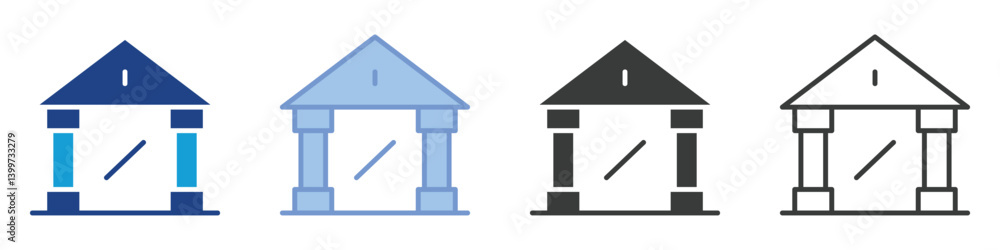 Poster bank icons collection – multiple vector styles icons