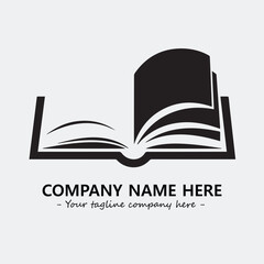 Book illustration black and white for logo company vector image
