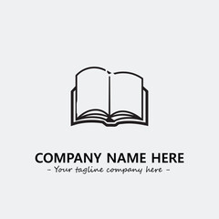 Book illustration black and white for logo company vector image
