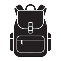 Backpack icon Vector Black silhouettes. with white background