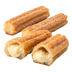 Cream Filled Churros isolated on white background