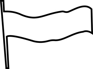 Retro pennant white and black flags icon, banner pendants flagpoles, vector icons. Sport camp or university and varsity club pennants, blank waving flag poles, outline signs transparent background