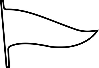 Retro pennant white and black flags icon, banner pendants flagpoles, vector icons. Sport camp or university and varsity club pennants, blank waving flag poles, outline signs transparent background